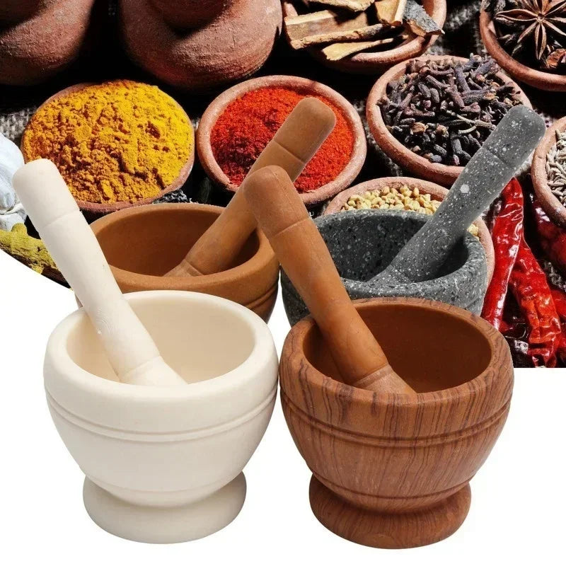 Set Garlic Herb Spice Mixing Grinding Crusher Bowl Restaurant Accessories