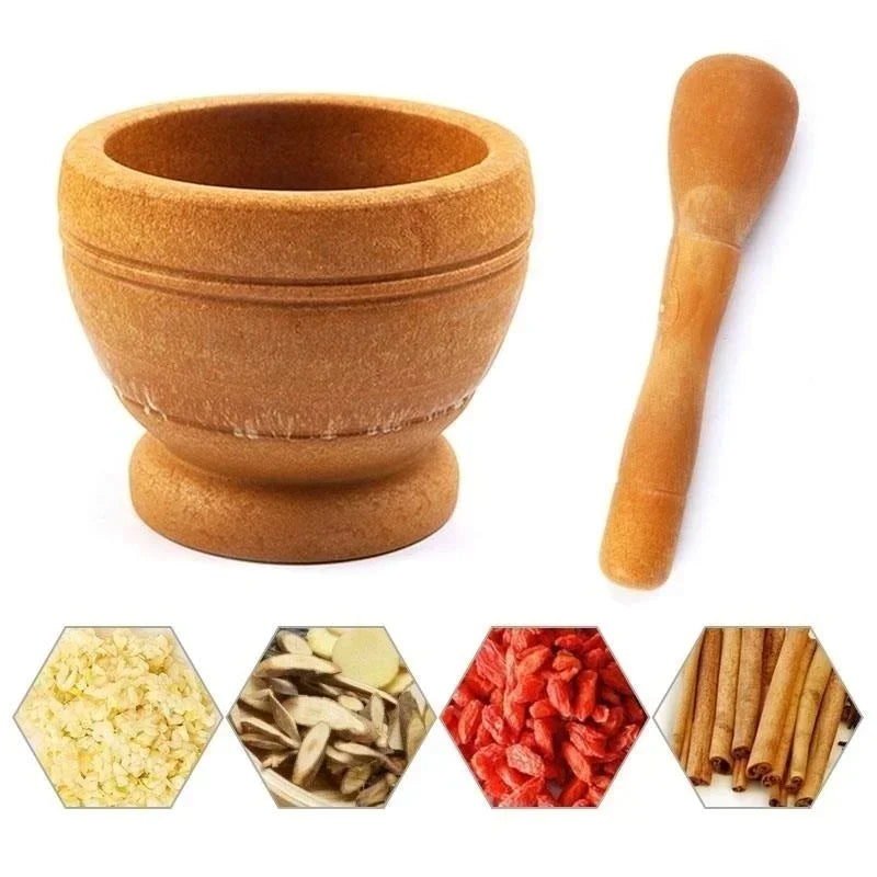 Set Garlic Herb Spice Mixing Grinding Crusher Bowl Restaurant Accessories