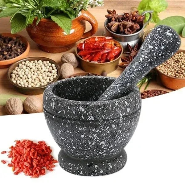 Set Garlic Herb Spice Mixing Grinding Crusher Bowl Restaurant Accessories
