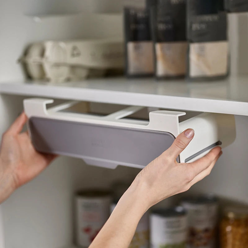 Kitchen Spice Rack Self-adhesive Spice Organizer Rack Seasoning Bottle Spice Organizer Wall-mounted Under-Shelf Kitchen Storage