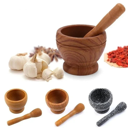 Set Garlic Herb Spice Mixing Grinding Crusher Bowl Restaurant Accessories