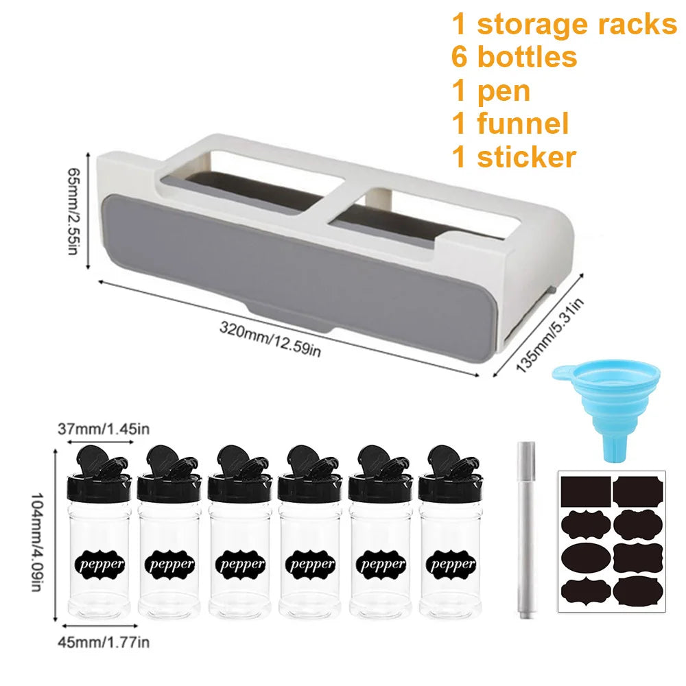 Kitchen Spice Rack Self-adhesive Spice Organizer Rack Seasoning Bottle Spice Organizer Wall-mounted Under-Shelf Kitchen Storage