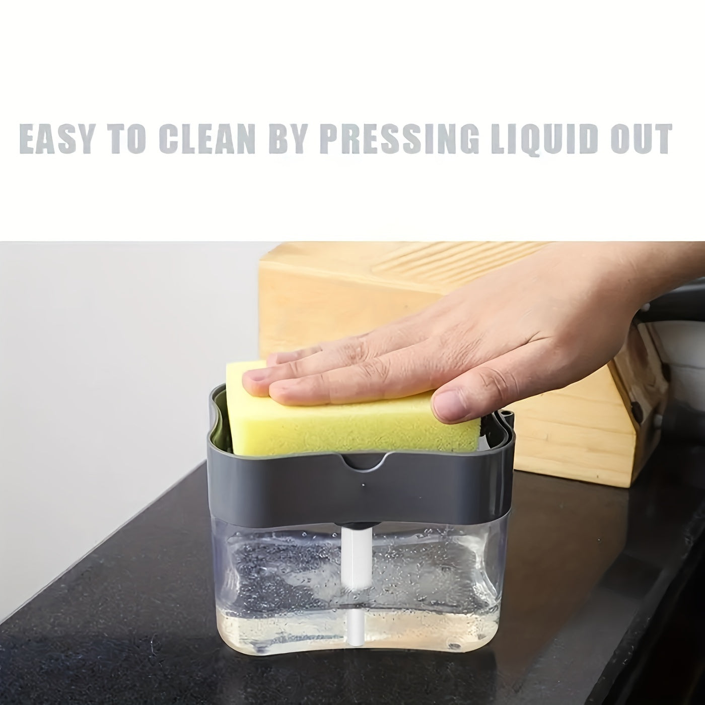 1pc Dish Soap pump Dispenser And Sponge Holder, Metallic Silvery For Kitchen Sink, No Sponge, 4.5in*2.5in*0.7in, 167.83g